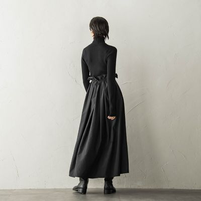 ニットドッキングドロストワンピース≪手洗い可能≫
