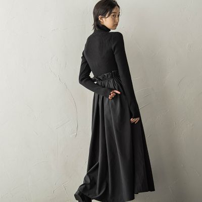 ニットドッキングドロストワンピース≪手洗い可能≫