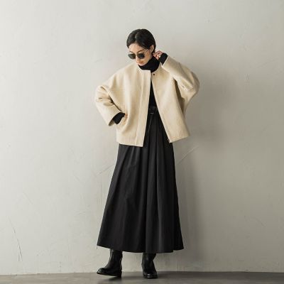 ニットドッキングドロストワンピース≪手洗い可能≫