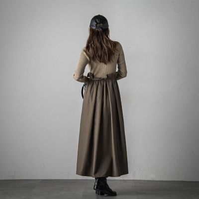 ニットドッキングドロストワンピース≪手洗い可能≫