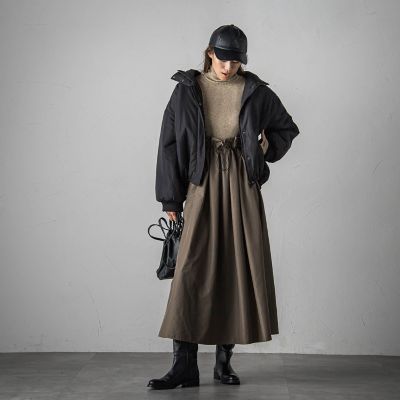 ニットドッキングドロストワンピース≪手洗い可能≫