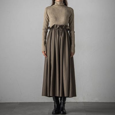 ニットドッキングドロストワンピース≪手洗い可能≫