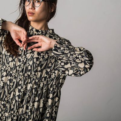 シャーリングワンピース≪手洗い可能≫