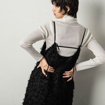 ＜MAYSON GREY（Women）＞ヘアリージャガードキャミワンピース≪手洗い可能≫