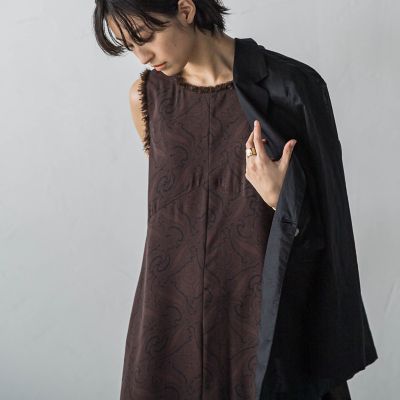 ペイズリー柄ノースリーブワンピース≪洗濯機で洗える≫