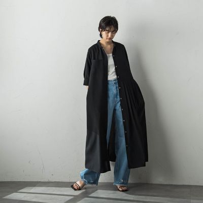 ＜MAYSON GREY（Women）＞アシメプリーツワンピース≪洗濯機で洗える≫