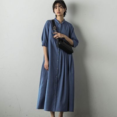 アシメプリーツワンピース≪洗濯機で洗える≫