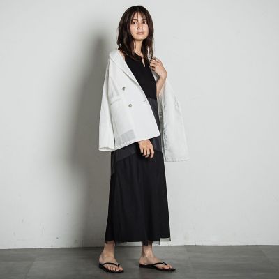 WEB限定】異素材切替ノースリーブワンピース≪洗濯機で洗える