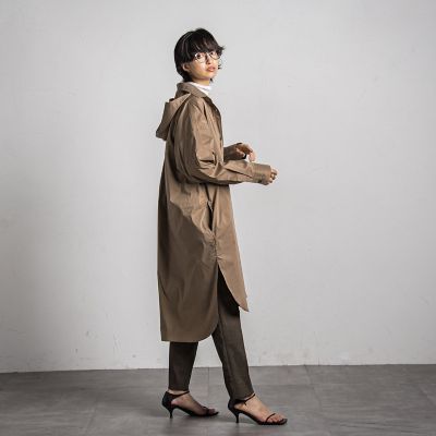 ＜MAYSON GREY（Women）＞フーディーオーバーシャツワンピース≪洗濯機で洗える≫