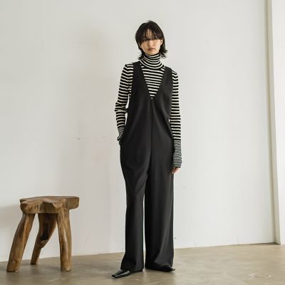 カーブＶネックオールインワン≪洗濯機で洗える≫