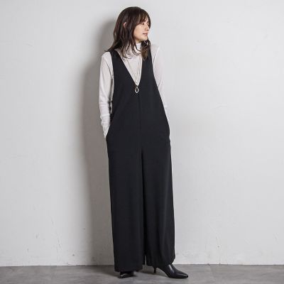 カーブＶネックオールインワン≪洗濯機で洗える≫