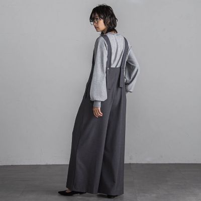 カーブＶネックオールインワン≪洗濯機で洗える≫