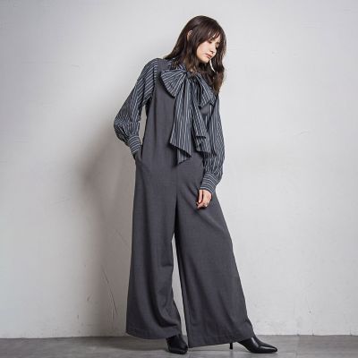 カーブＶネックオールインワン≪洗濯機で洗える≫