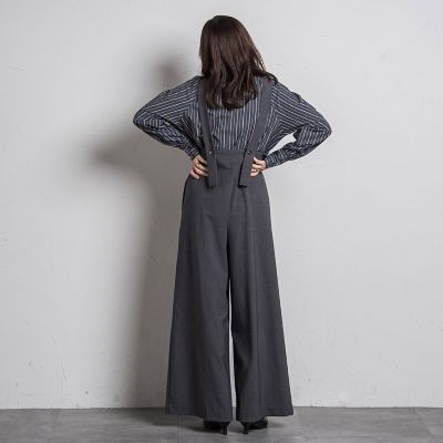 カーブＶネックオールインワン≪洗濯機で洗える≫