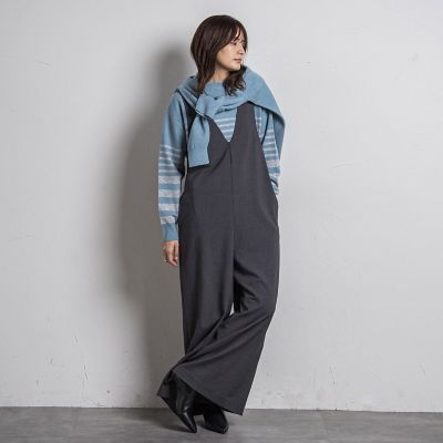 カーブＶネックオールインワン≪洗濯機で洗える≫