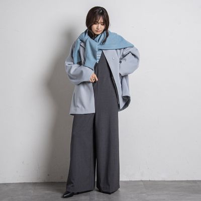 カーブＶネックオールインワン≪洗濯機で洗える≫