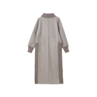 WEB限定】スウェード×ニットモックネックワンピース≪手洗い可能