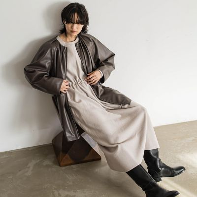 ウエストドロストニットワンピース≪手洗い可能≫