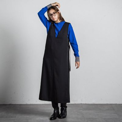 ＜MAYSON GREY（Women）＞サイドプリーツジャンパードレスワンピース≪手洗い可能≫