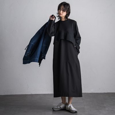 ペプラムドッキングワンピース≪手洗い可能≫