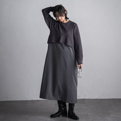 ペプラムドッキングワンピース≪手洗い可能≫