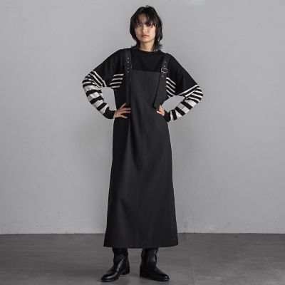 バックルベルトジャンパードレスワンピース≪洗濯機で洗える≫