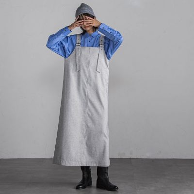 バックルベルトジャンパードレスワンピース≪洗濯機で洗える≫