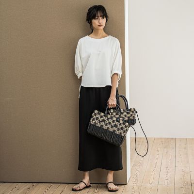 MAYSON GREY（Women）/メイソングレイ ハーフドルマンスリーブスカートセットアップ≪洗濯機で洗える≫