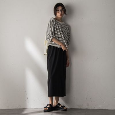 【新色追加】ハーフドルマンスリーブスカートセットアップ≪洗濯機で洗える≫