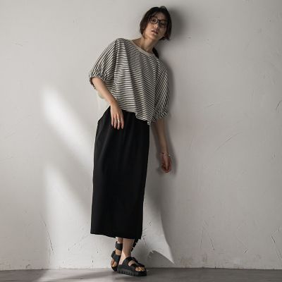 【新色追加】ハーフドルマンスリーブスカートセットアップ≪洗濯機で洗える≫