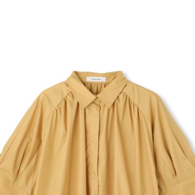 【ＷＥＢ限定】５分袖ギャザーシャツワンピース≪洗濯機で洗える≫