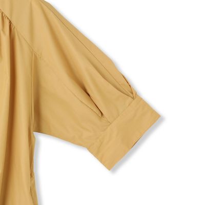 【ＷＥＢ限定】５分袖ギャザーシャツワンピース≪洗濯機で洗える≫