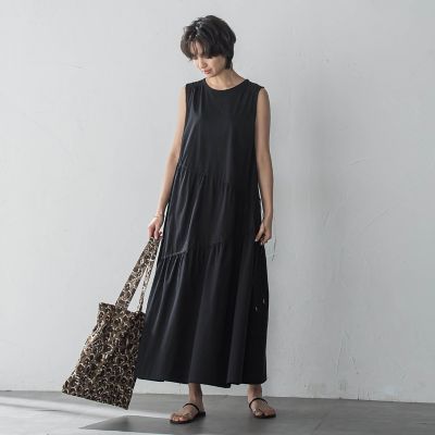 ドロストノースリーブカットワンピース≪手洗い可能≫