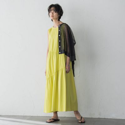 ドロストノースリーブカットワンピース≪手洗い可能≫