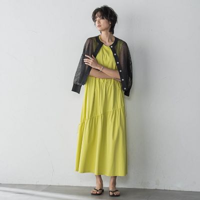 ドロストノースリーブカットワンピース≪手洗い可能≫