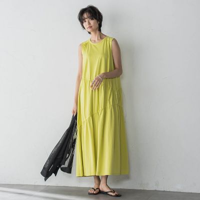ドロストノースリーブカットワンピース≪手洗い可能≫