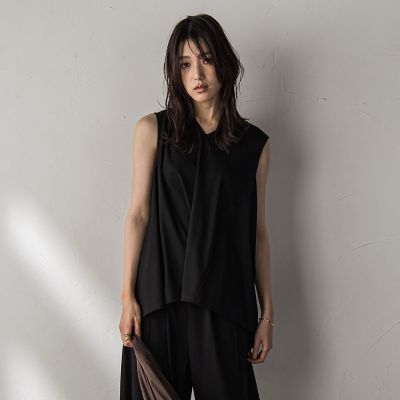 フレアノースリーブ＋カーブパンツセットアップ≪手洗い可能≫