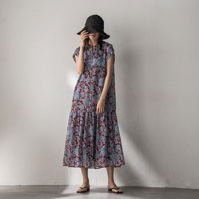 ＜MAYSON GREY（Women）＞ペイズリー柄スキッパーフレンチワンピース≪洗濯機で洗える≫