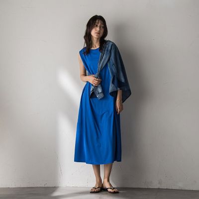 【SALE】MAYSON GREY（Women）/メイソングレイ タックノースリーブカットワンピース&#8810;手洗い可能&#8811; 07ブルー ワンピース・ドレス【三越伊勢丹/公式】