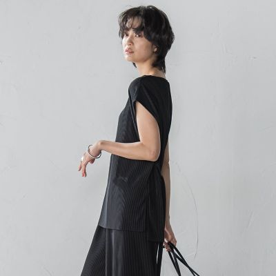 【ＷＥＢ限定】クリスタルプリーツノースリーブセットアップ≪手洗い可能≫