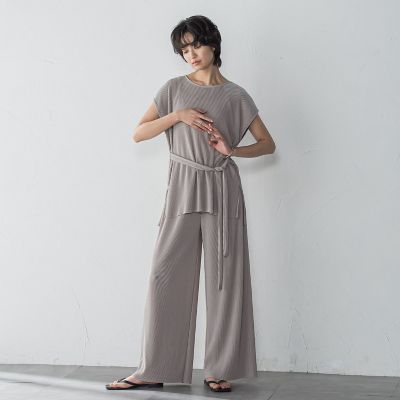 【ＷＥＢ限定】クリスタルプリーツノースリーブセットアップ≪手洗い可能≫