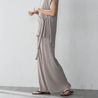 【ＷＥＢ限定】クリスタルプリーツノースリーブセットアップ≪手洗い可能≫