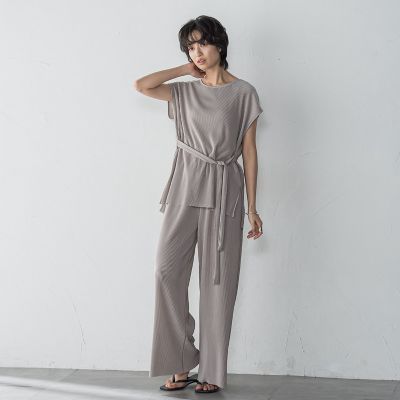 【ＷＥＢ限定】クリスタルプリーツノースリーブセットアップ≪手洗い可能≫