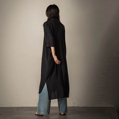 WEB限定】スキッパーチュニックワンピース≪洗濯機で洗える