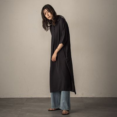 WEB限定】スキッパーチュニックワンピース≪洗濯機で洗える