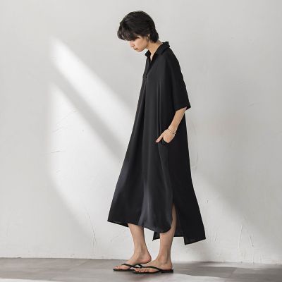 WEB限定】スキッパーチュニックワンピース≪洗濯機で洗える