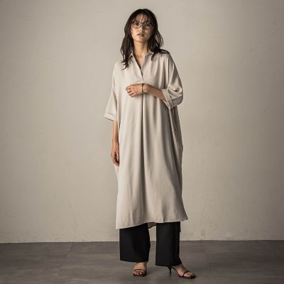 【SALE】MAYSON GREY（Women）/メイソングレイ スキッパーチュニックワンピース&#8810;洗濯機で洗える&#8811; 12ベージュ ワンピース・ドレス【三越伊勢丹/公式】