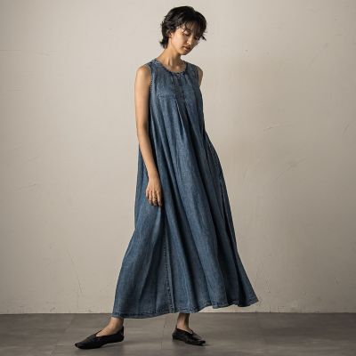 揺れるデニムタックフレアワンピース≪洗濯機で洗える≫ | MAYSON GREY
