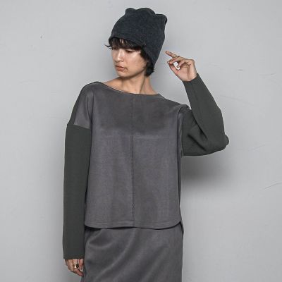 新色追加】スウェード調×ニットスカートセットアップ≪手洗い可能