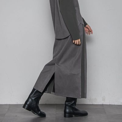 新色追加】スウェード調×ニットスカートセットアップ≪手洗い可能